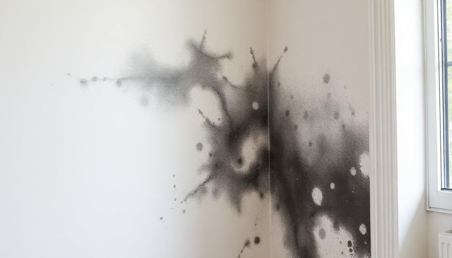 Moisissures dans un angle de mur intérieur