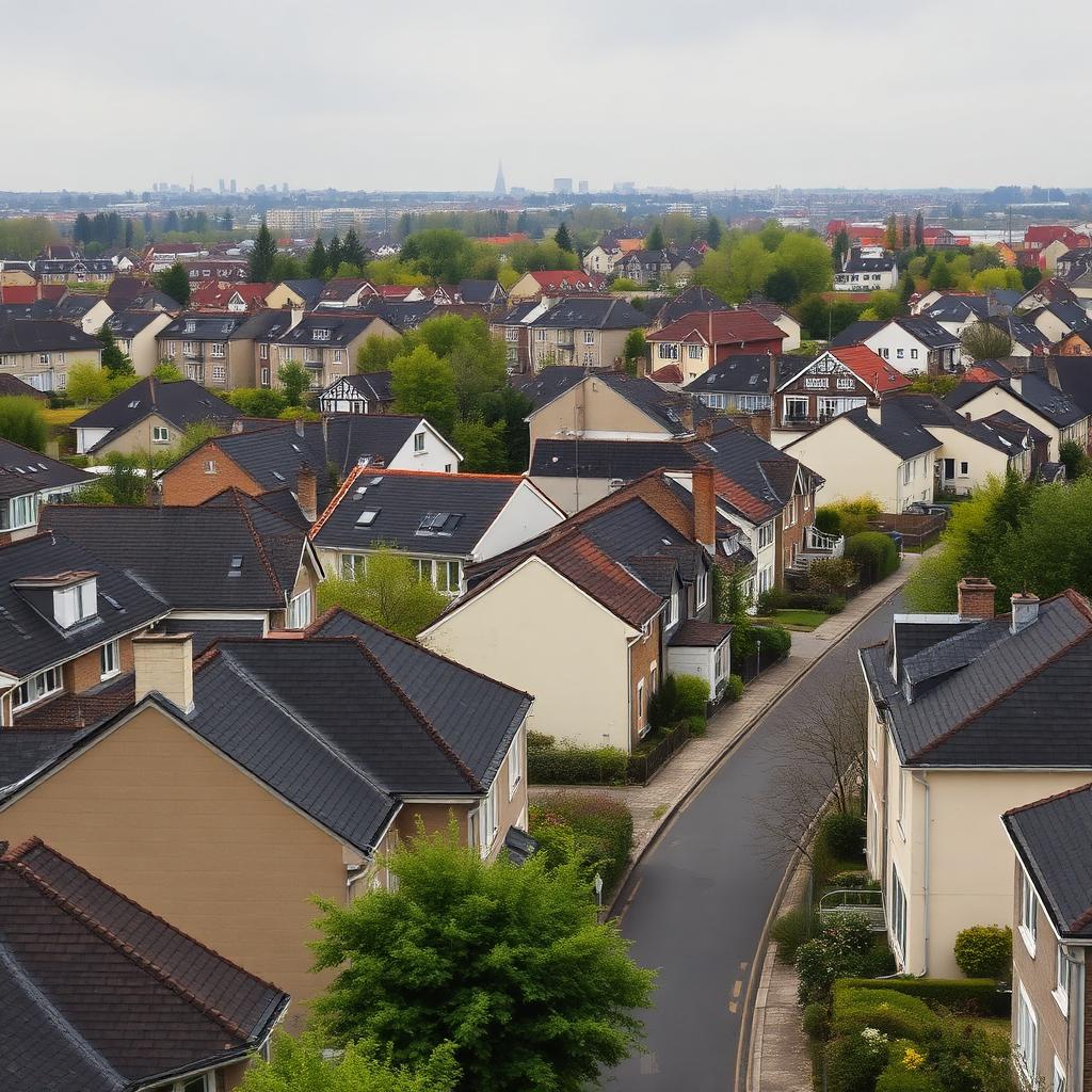 Quartier résidentiel mixte avec pavillons et petits immeubles à Argenteuil