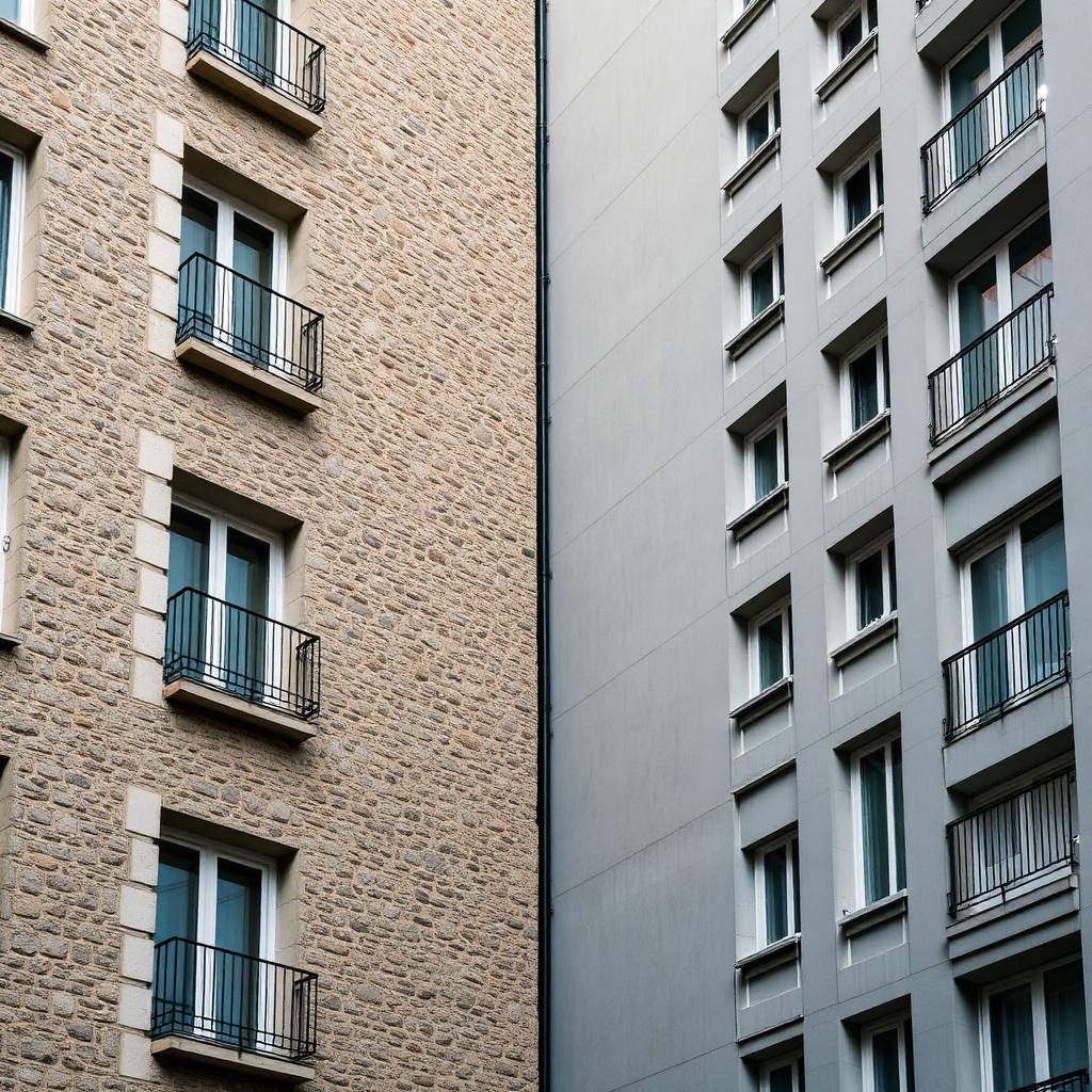 Mitoyenneté entre un immeuble ancien en pierre et un bâtiment moderne à Boulogne-Billancourt