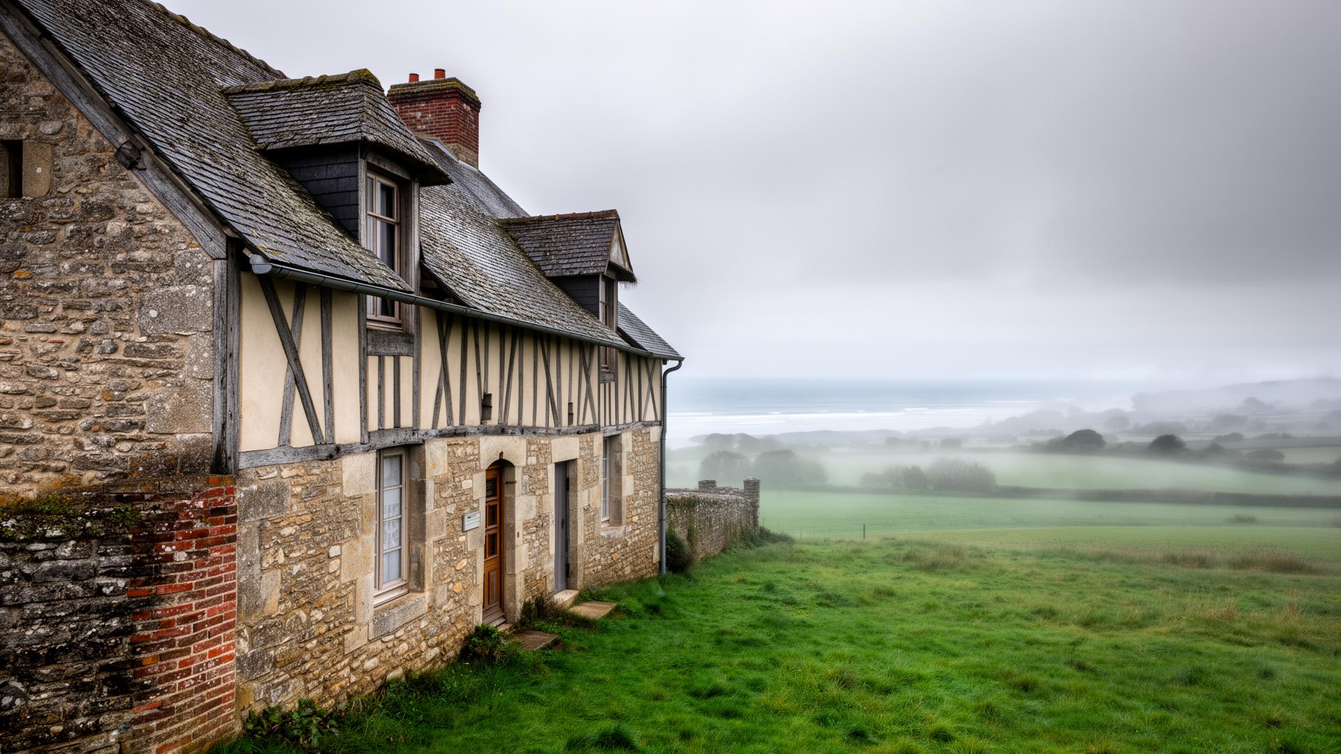 Maison normande à colombages dans le Calvados