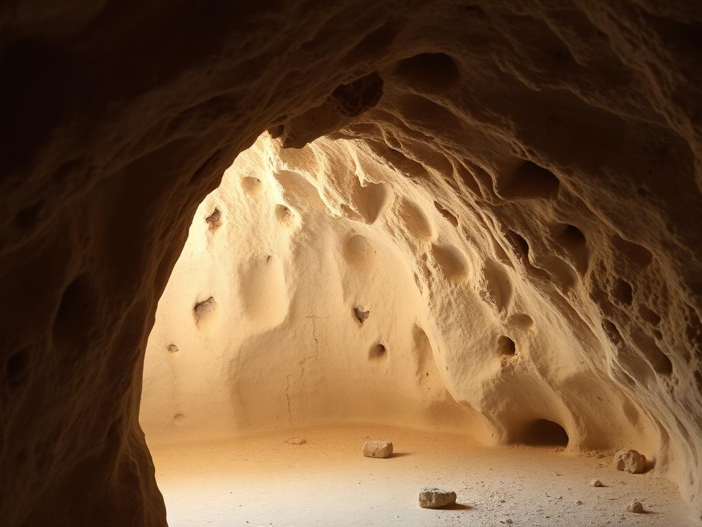 Cave troglodyte creusée dans le tuffeau en Touraine