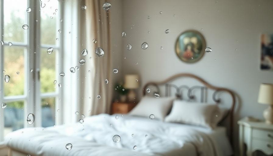 Chambre avec condensation visible sur la fenêtre