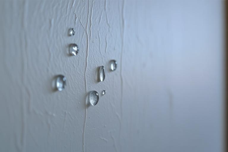 Gouttelettes de condensation sur un mur intérieur froid montrant le phénomène de condensation sur paroi mal isolée