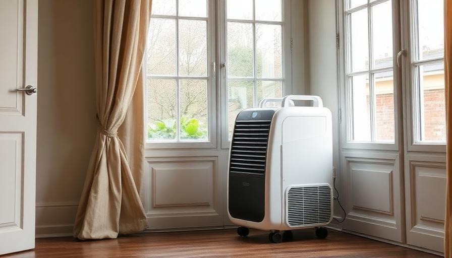 Déshumidificateur professionnel dans une pièce d'un logement pour traiter l'humidité et l'odeur de renfermé