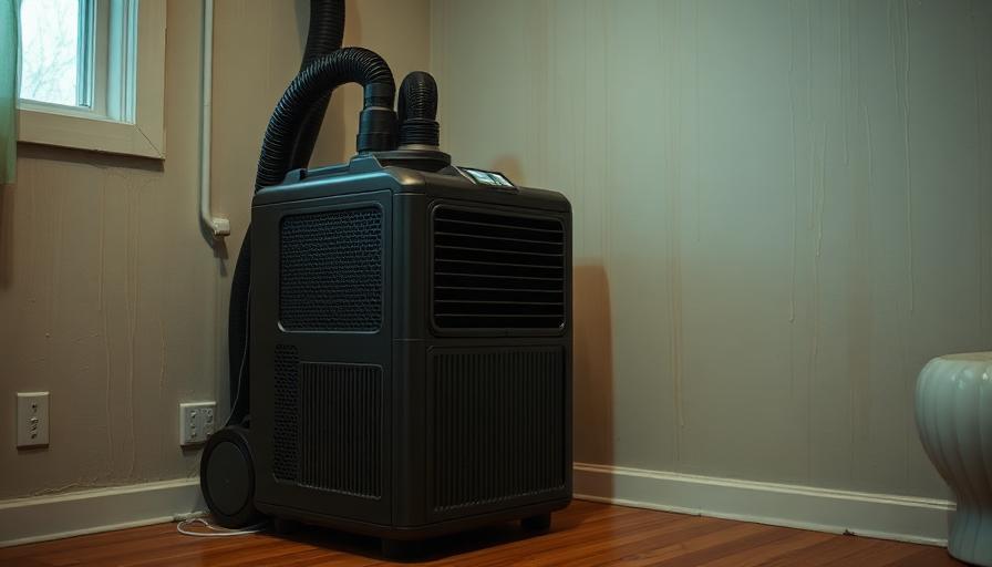 Déshumidificateur professionnel dans une pièce humide pour améliorer la qualité de l'air