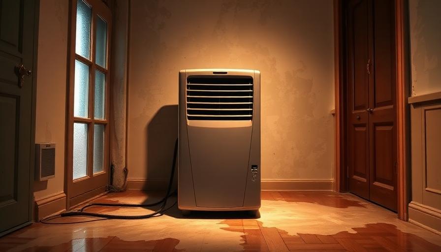 Déshumidificateur professionnel en fonctionnement dans une pièce humide d'une maison
