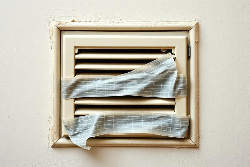 Grille d'aération bouchée dans un logement provoquant condensation et moisissures — erreur fréquente humidité