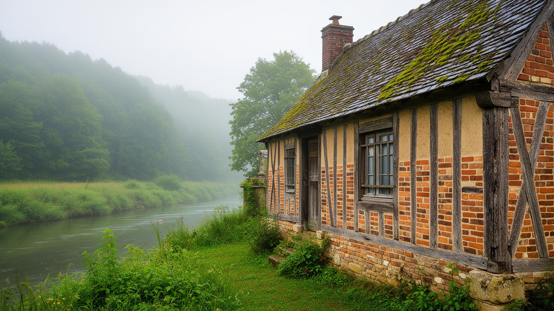 Maison traditionnelle normande dans l'Eure