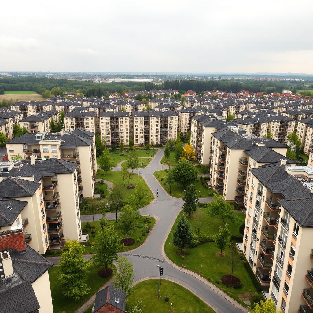 Ensemble résidentiel planifié avec espaces verts à Évry-Courcouronnes
