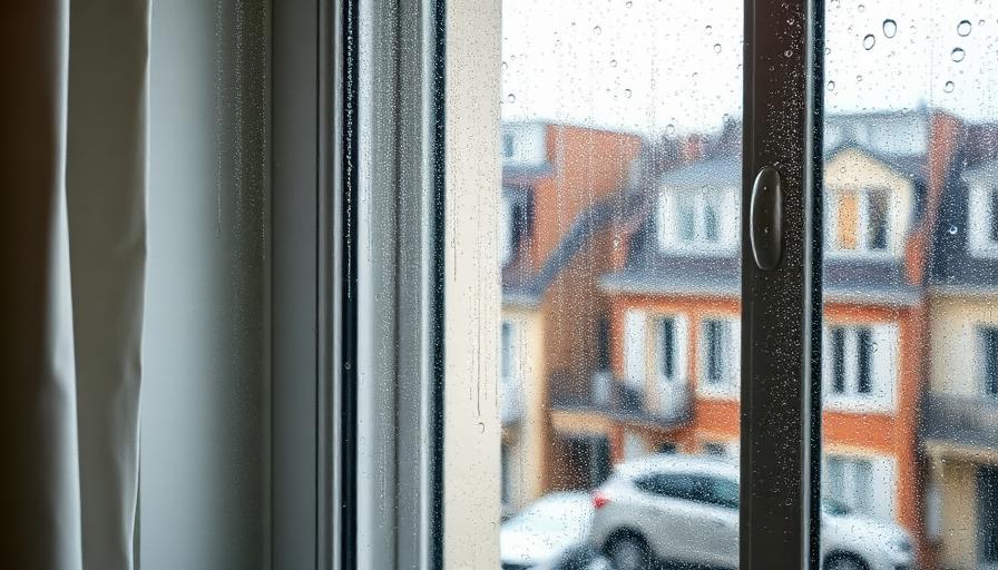 Condensation sur une fenêtre d'appartement