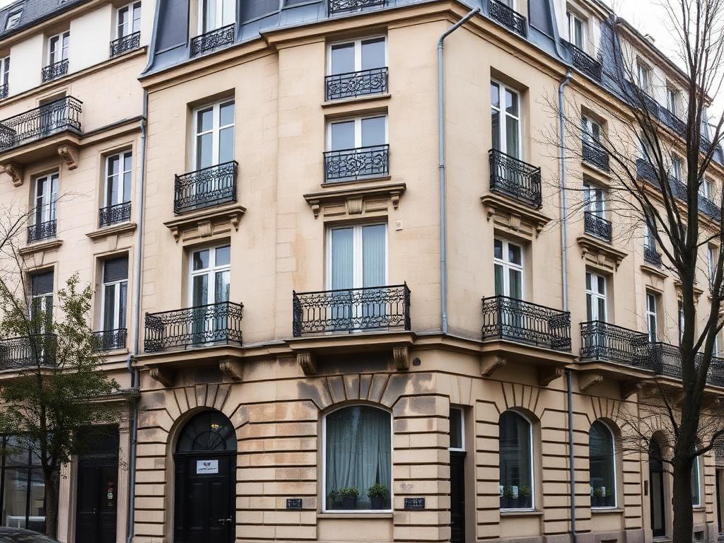 Immeuble des Hauts-de-Seine avec traces d'humidité sur façade