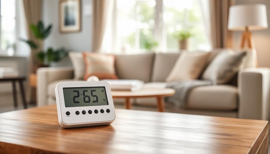 Hygromètre dans un salon pour mesurer le taux d'humidité