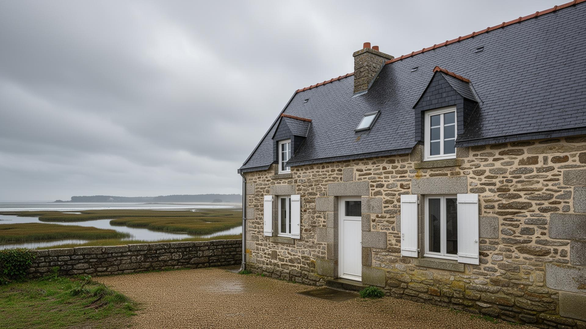 Maison traditionnelle en Loire-Atlantique sous ciel océanique