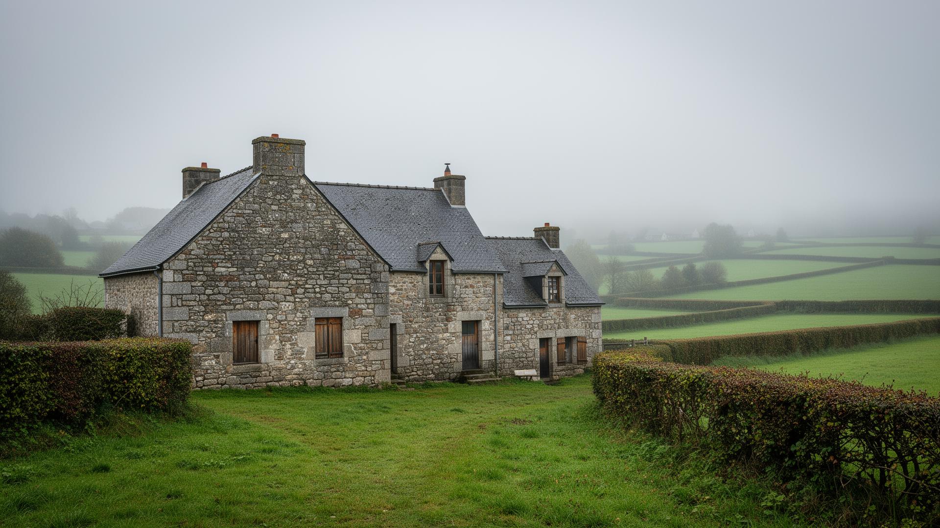 Ferme traditionnelle en Mayenne dans le bocage