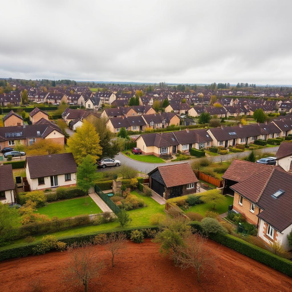 Zone pavillonnaire dans la vallée de la Marne près de Meaux