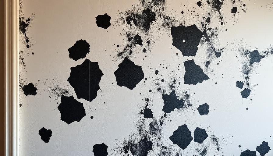Moisissures noires sur un mur de logement