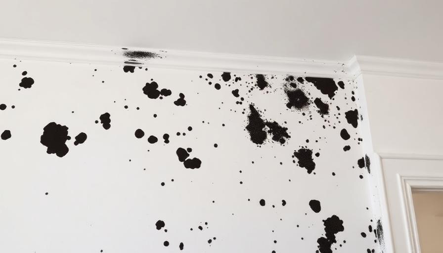 Moisissures noires sur un mur intérieur près du plafond
