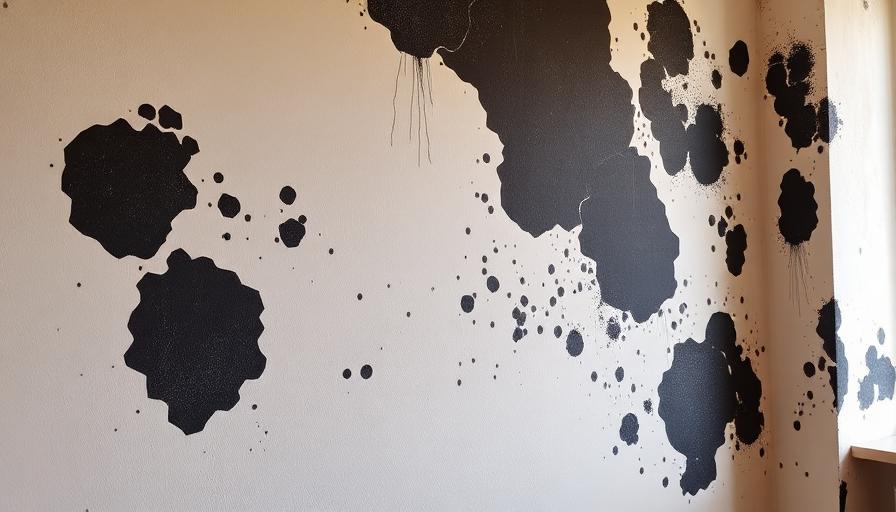 Moisissures noires sur un mur de logement