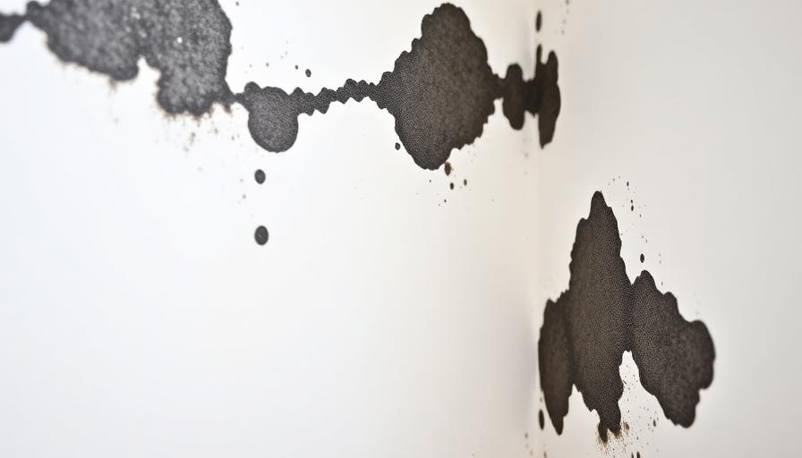 Moisissures sur un mur causées par un taux d'humidité trop élevé