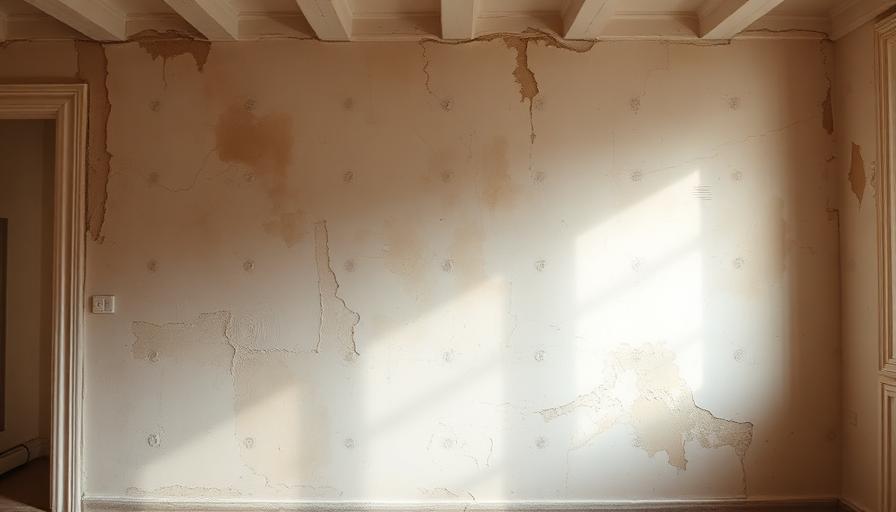 Mur intérieur avec traces d'humidité dans un logement