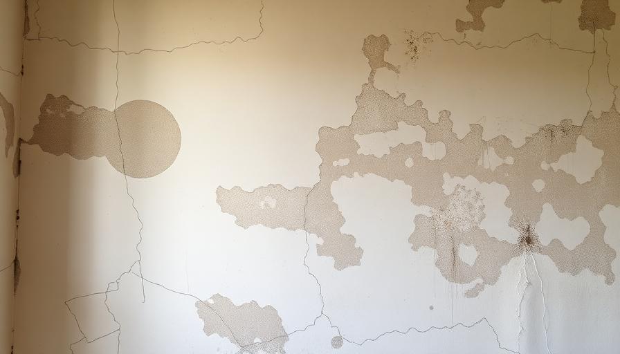 Mur intérieur avec traces de moisissures et d'humidité, cause fréquente d'odeur de renfermé