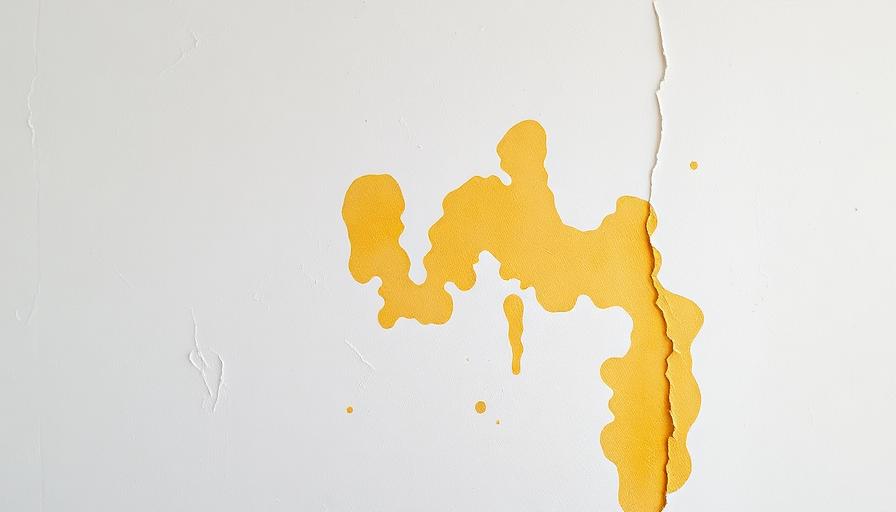 Mur avec taches d'humidité jaunâtres