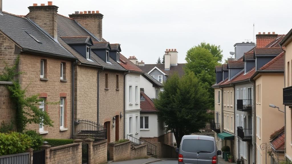 Quartier résidentiel mixte à Poissy — maisons anciennes et pavillons