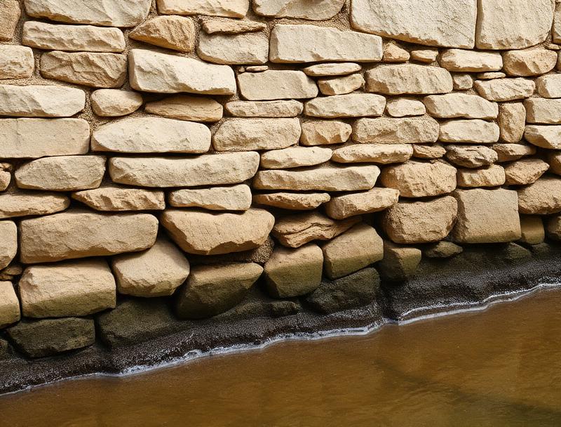 Maçonnerie en pierre au contact du sol humide — interface fondation et eau