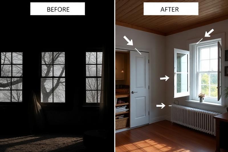 Comparaison avant et après amélioration de la ventilation et de la qualité de l'air intérieur