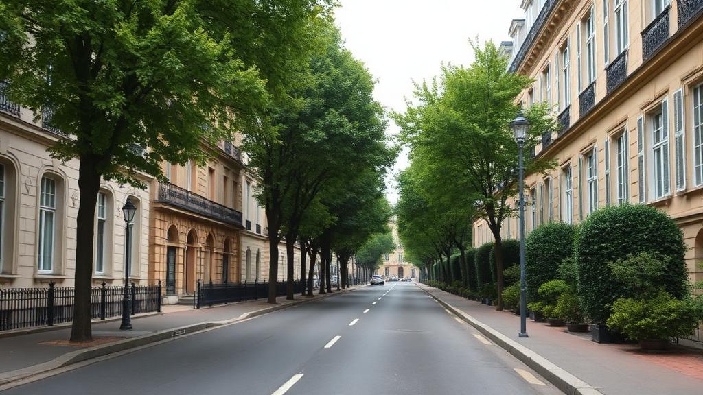 Avenue résidentielle bordée d'immeubles patrimoniaux à Saint-Germain-en-Laye