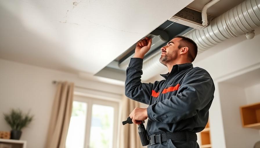Technicien inspectant un système de ventilation