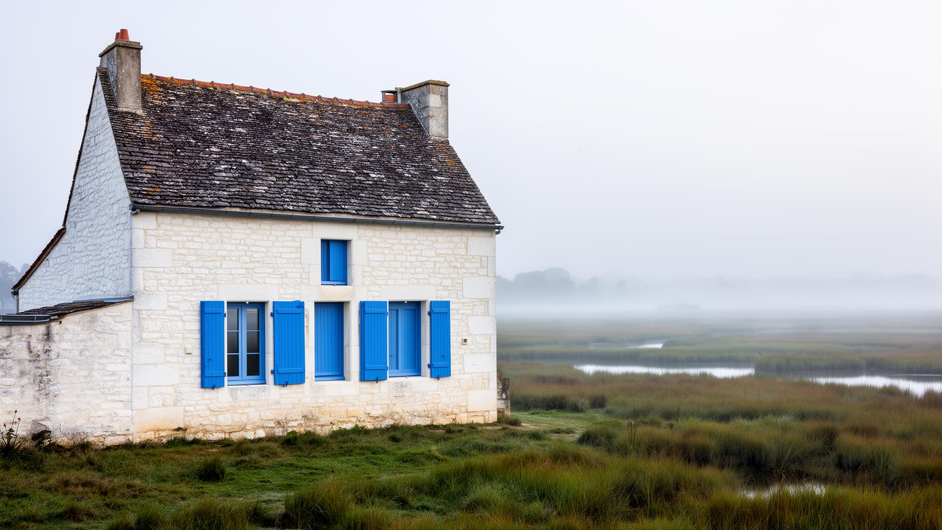 Maison traditionnelle vendéenne près des marais