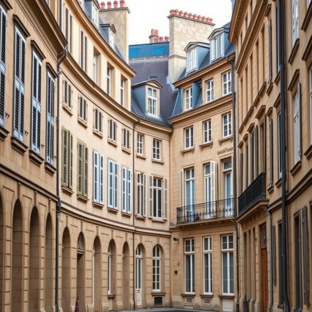 Copropriétés anciennes et cours intérieures dans le centre de Versailles