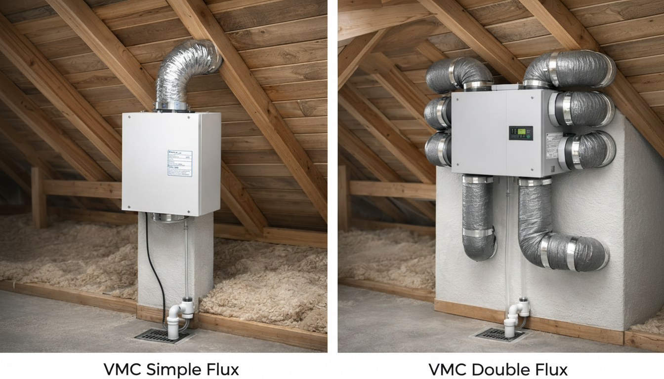 VMC Simple Flux Hygroréglable ou Double Flux : Comparatif, Économies et Choix